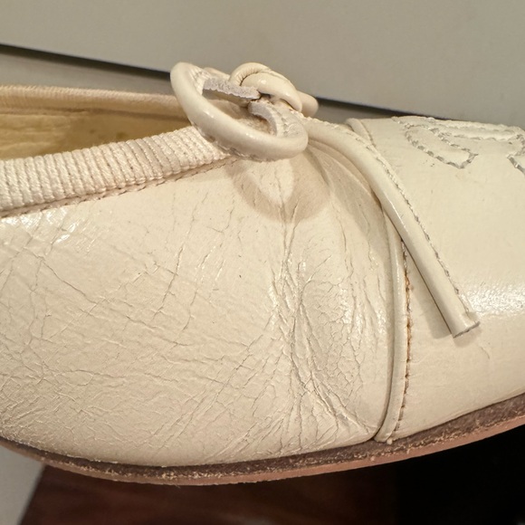 Chanel ballet flat Aged crinkled calfskin leather white/cream 38 - Picture 5 of 9